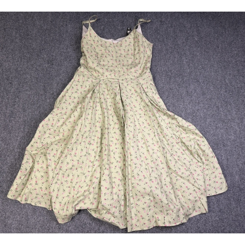 The Pretty Dress Company Priscilla Ditsy Green Floral Midi Size 14 Summer